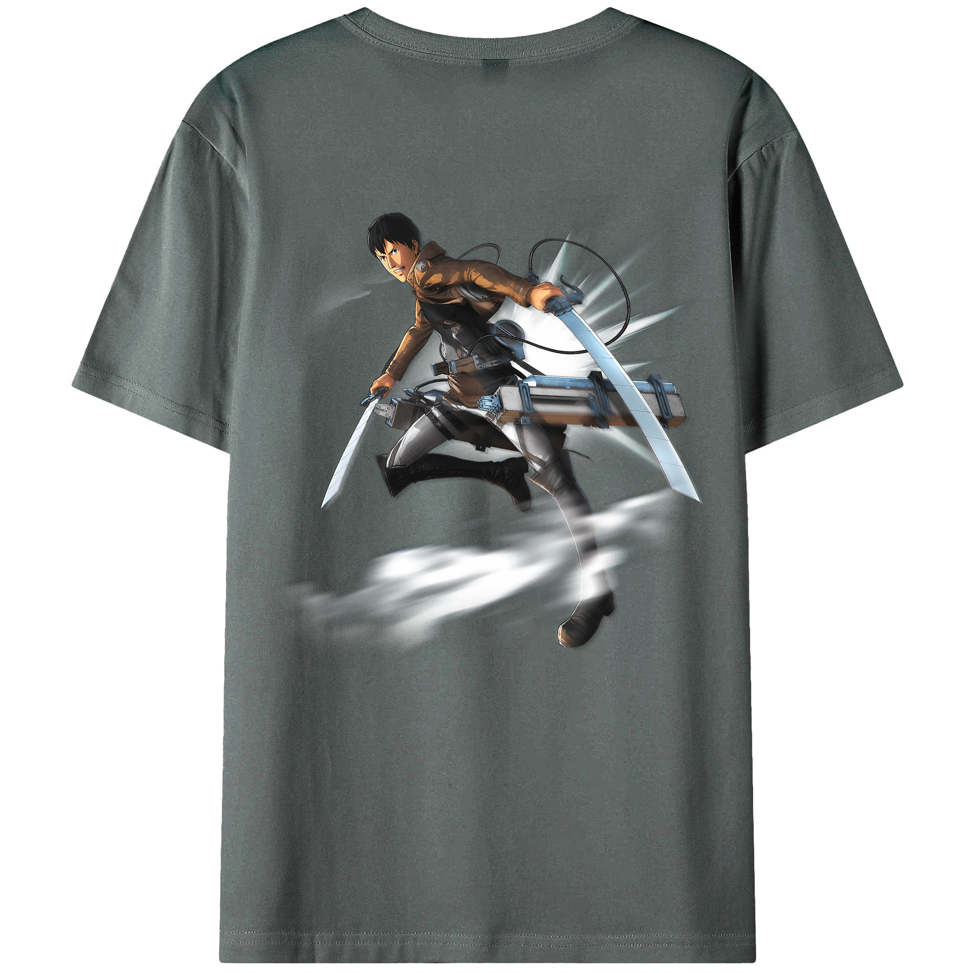 （画像用） 進撃の巨人 ベルトルト・フーバー Attack on Titan Bertholdt Hoover 綿100％ メンズ半袖Tシャツ（バックプリント） 通気性
